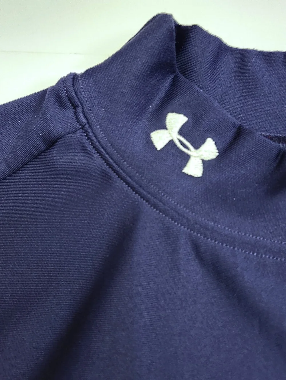 Under Armour Navy Mock Neck Long Sleeve Top size M - Picture 3 of 7